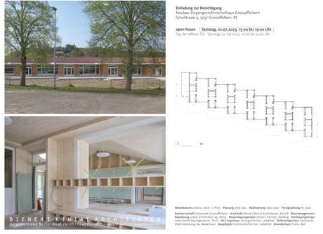 Einladung 20030701_open-house-Schulhaus-Grosaffoltern-Bienert-Kintat-Architekten