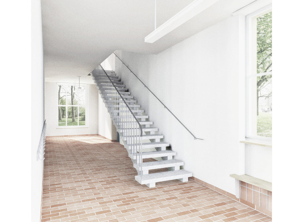 Klassentrakt mit neuer Treppe