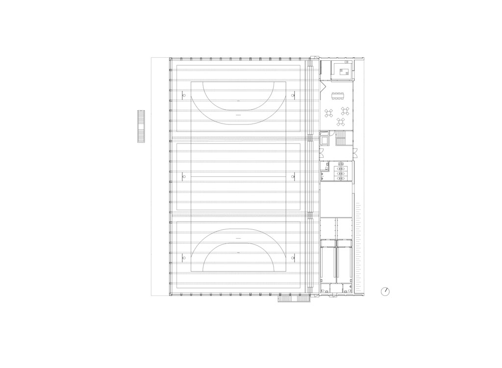 Erdgeschoss Neubau Sporthalle