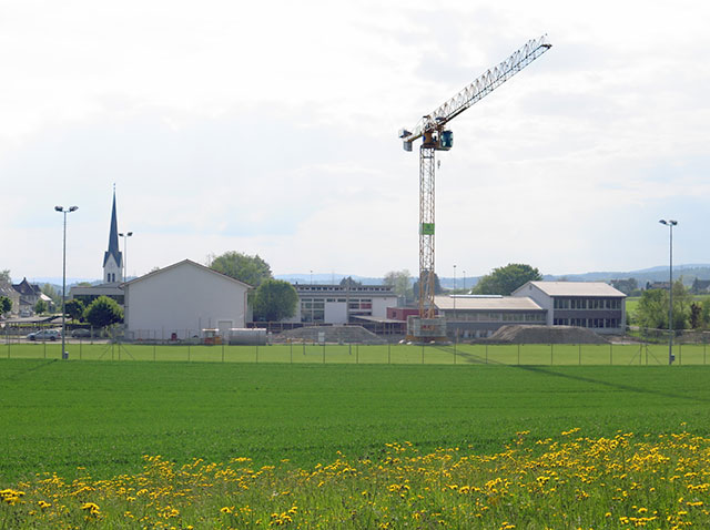 Blick auf das Grundstück von Osten